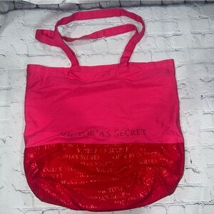 Victoria's Secret Bold Red and Pink Tote